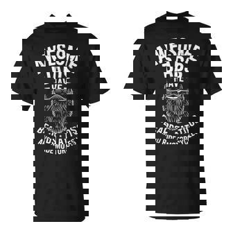 Awesome Dads Have Beards Tattoos Motorcycles Biker T-Shirt | Mazezy