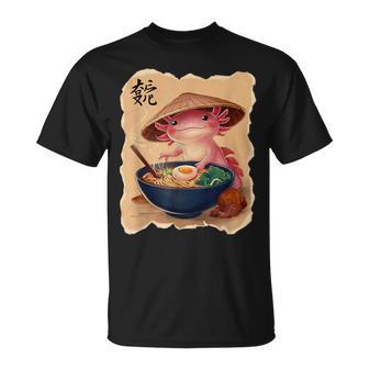Axolotl Woman Kawaii Eating Ramen Japanese Axolotl T-Shirt | Seseable CA