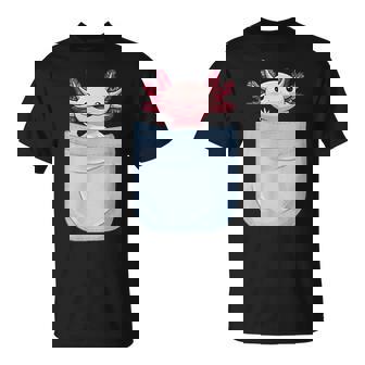 Axolotl ポケットに入った魚 両生類 ペット ホワイト アホロートル トカゲ Tシャツ - Kawaiitshirt