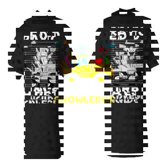 Back To School Teacher Farming Tractor Farmer Kids 100th Day T-Shirt | Mazezy