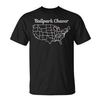 Ballpark Chaser Baseball Stadiums Bucket List T-Shirt - Thegiftio UK