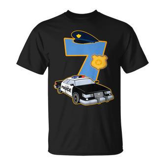 Bambino 7° Compleanno Di Polizia 7 Anni Di Costume Auto Polizia Maglietta - Novitaregali