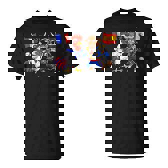 Bandera Francia España Raíces Francesas Herencia Española Camiseta unisex - Regaloses