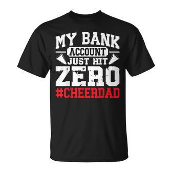 My Bank Account Just Hit Zero Cheerleading Cheer Dad T-Shirt - Thegiftio UK
