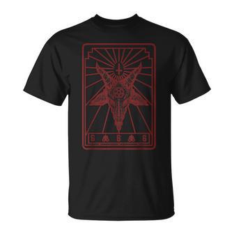 Baphomet Tarot Cruz Invertida Pentagrama De Cabra Leviatán Cruz Camiseta unisex - Regaloses