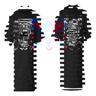 Baseball Catcher Drip American Flag Ice Cream 4Th Of July T-Shirt - Monsterry