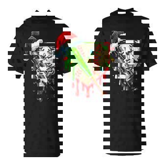 Baseball Christmas Santa Hat Dripping Ice Cream Xmas Sport T-Shirt | Mazezy