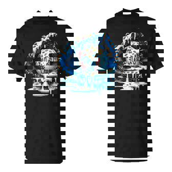 Baseball Drip Ice Cream Sprinkles Baseball Glove Drippy T-Shirt - Monsterry