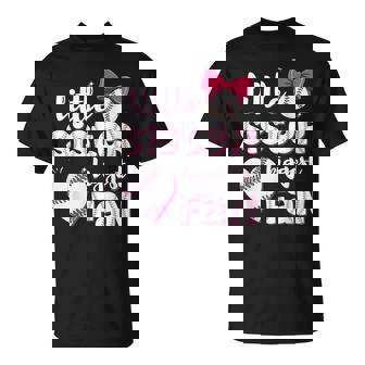 Baseball Little Sister Biggest Fan Baseball Girls Lil Sis T-Shirt | Seseable FR