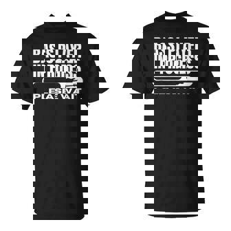 Bass Player In Progress Loading Bass Guitar T-Shirt | Mazezy