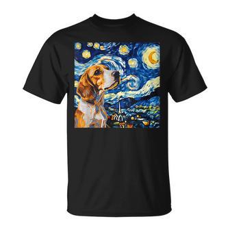 Beagle Dog Van Gogh Style Starry Night T-Shirt - Thegiftio UK