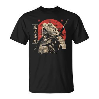 Bearded Dragon Japanese Samurai Japan Reptile Lover T-Shirt - Thegiftio