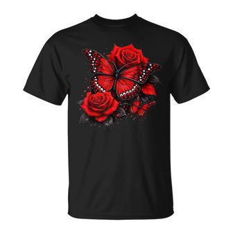 Beautiful Butterfly Red Butterfly Lovers Women T-Shirt - Monsterry