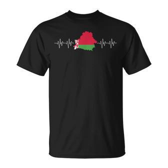 Belarus Heartbeat Flag Souvenir Patriotic Men Women T-Shirt | Mazezy