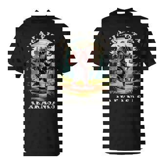 Bella Vista Arkansas AR Blue Ridge Hiking Bear T-Shirt | Mazezy