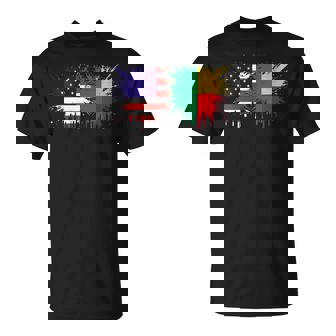 Benin & USA Together Half American Half Beninese T-Shirt | Mazezy