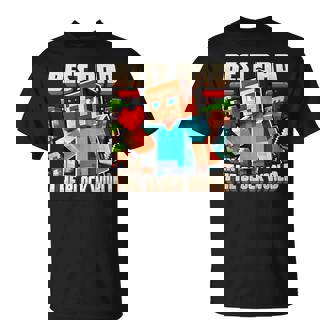 Best Dad In The Block World Pixel Gaming Father Day T-Shirt | Seseable FR