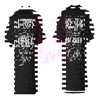 Big Sister Of The Birthday Girl Matching Pink Coquette Bow T-Shirt - Monsterry