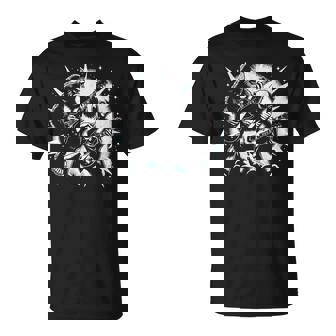 Bigfoot And Alien Playing Guitar Rock Music Musicians T-Shirt | Mazezy