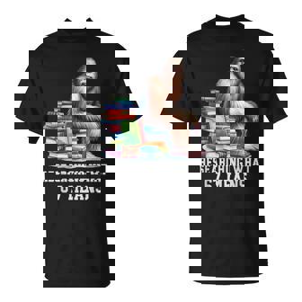 Bigfoot With Books English Reading Teacher 67 T-Shirt | Mazezy