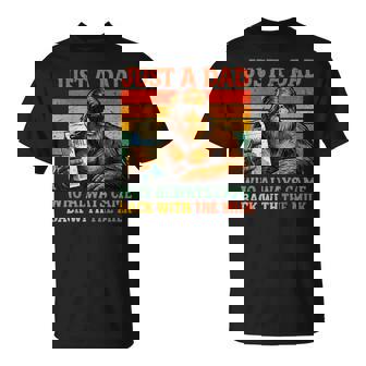 Bigfoot Papa Just A Dad Who Always Came Back With The Milk T-Shirt | Seseable UK