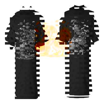 Bigfoot Pilgrim Turkey Pumpkin Thanksgiving Sasquatch T-Shirt | Mazezy