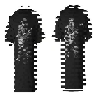 Bigfoot Playing Electric Guitar Rock On Sasquatch T-Shirt | Mazezy