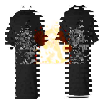 Bigfoot Thanksgiving Turkey Thanksgiving Sasquatch T-Shirt - Seseable