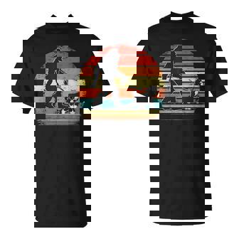 Bigfoot Walking A Dog Bernedoodle Dog Dad T-Shirt | Mazezy