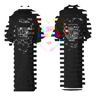 Bilingual Educational Assistant Dual Language Crew Teacher T-Shirt | Mazezy