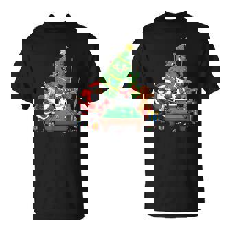 Billard Santa Snowman Christmas Tree Billiard T-Shirt | Mazezy