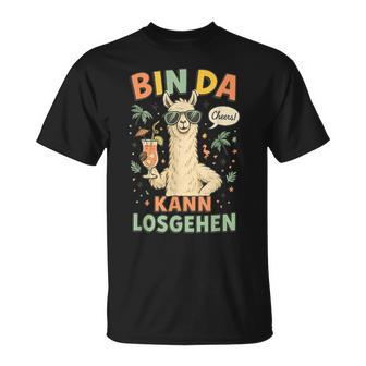 Bin Da Kann Losgehen Alpaka Lama Urlaub Alpaca Party T-Shirt - Geschenkecke