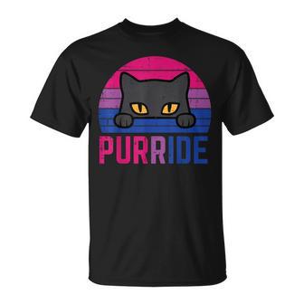 Bisexual Cat Purride Retro Bi Pride Flag Lgbtq Girls T-Shirt - Thegiftio UK