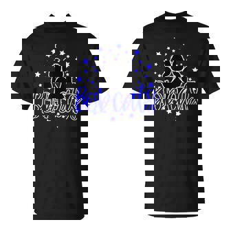 Blue Bobcats School Spirit Coquette Bow Mascot Teacher T-Shirt | Seseable CA