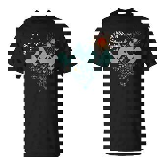 Boho Floral Mountain Flower Heart Faith Can Move Mountains T-Shirt | Mazezy