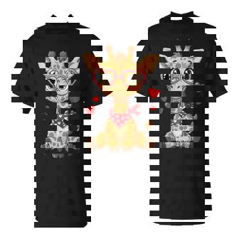 Bonitos Corazones De Jirafa Para Amantes De Las Jirafas Y Parejas Camiseta unisex - Regaloses