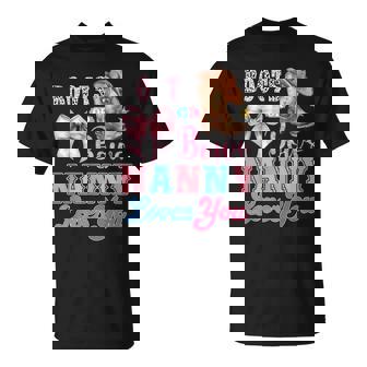 Boots Or Bows Nanny Loves You Gender Reveal Family T-Shirt | Mazezy