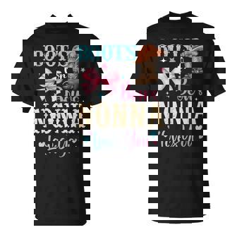 Boots Or Bows Nonna Loves You Gender Reveal Family T-Shirt | Mazezy