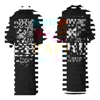 Boots Or Bows Papi Loves You Gender Reveal Family T-Shirt | Mazezy