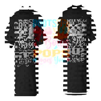Boots Or Bows Pops Loves You Gender Reveal Family T-Shirt | Mazezy