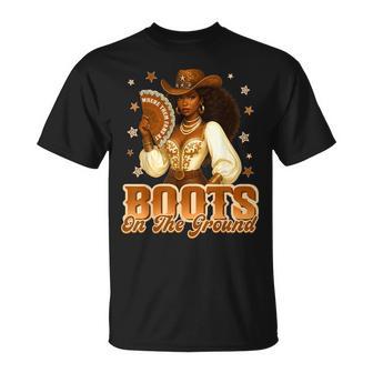 Boots On The Ground Where Them Fans At Western Cowgirl Women T-Shirt - Thegiftio UK