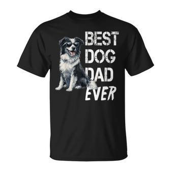 Border Collie Dog Loverintage Best Border Collie Dad Camiseta unisex - Regaloses
