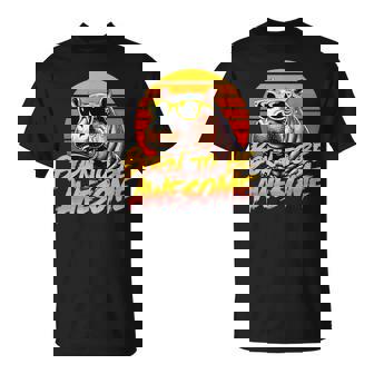 Born To Be Awesome Hippo Sunglass Retro Sunset Hippopotamus T-Shirt | Seseable UK