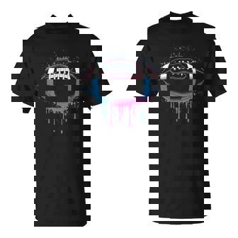 Boys Football Drip Graphics Football Player Fans Black Small T-Shirt - Monsterry