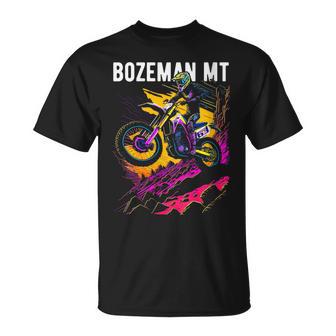 Bozeman Montana Motocross Dirt Bike Motorcycle T-Shirt | Mazezy