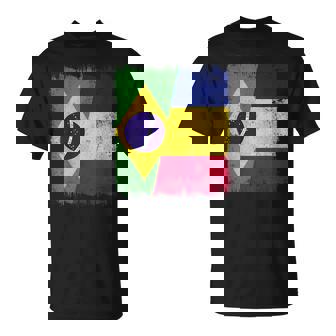 Brazil Romania Half Flag Brazilian Romanian Heritage T-Shirt | Mazezy