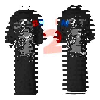 Bro I'm 2 Spider Web Theme 2nd Birthday Party Two Years Old Tank Top T-Shirt | Mazezy