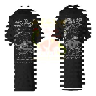 Bronto Claus Brontosaurus Dinosaur Sweater Tank Top T-Shirt | Mazezy