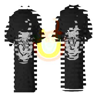 Brontosaurus Dino Rainbow Boho Bohemian Flowers Floral Tank Top T-Shirt | Mazezy