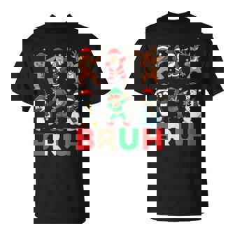 Bruh Dabbing Santa Elf Friends Christmas Dab T-Shirt | Mazezy
